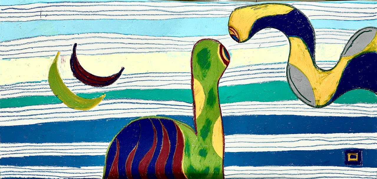 Seen, soft pastel on paper, 5 × 2.5 ft, 2026, by Tushaar A M
